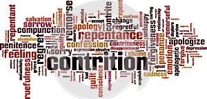 Contrition word cloud