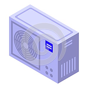 Control air conditioner icon, isometric style