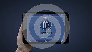 Control auto elevator in Smart building, Touch application in smart pad, tablet. internet of things building.