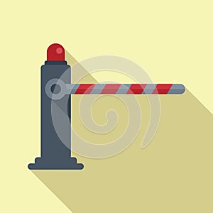 Control barrier icon flat vector. Train road
