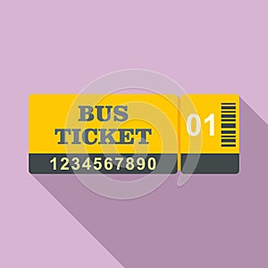 Control bus ticket icon, flat style