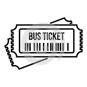 Control bus ticket icon, outline style