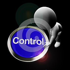 Control button used to regulate or operate remote machinery - 3d illustration photo