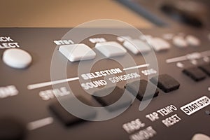 Control buttons for electronic musical keyboard