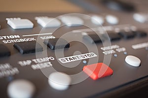 Control buttons for electronic musical keyboard