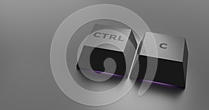 Control and C keys on keyboard symbolizing the copy command shortcut
