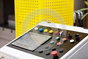 control console of modern production equipment