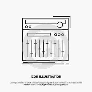 Control, controller, midi, studio, sound Icon. Line vector gray symbol for UI and UX, website or mobile application