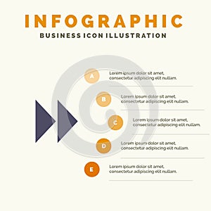 Control Fast, Forward, Media, Video Solid Icon Infographics 5 Steps Presentation Background