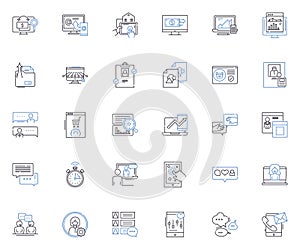 Control line icons collection. Power, Authority, Command, Manipulation, Oversight, Commandeer, Dominance vector and photo
