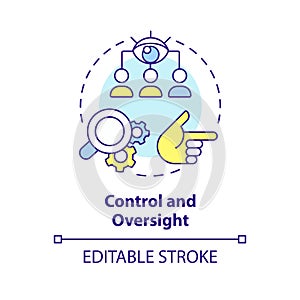 Control and oversight multi color concept icon