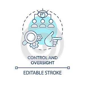 Control and oversight soft blue concept icon