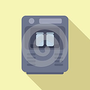 Control oxygen device icon flat vector. Treatment aid doctor