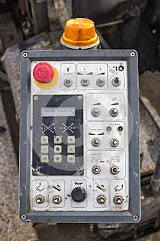 Control panel of asphalt paving machine