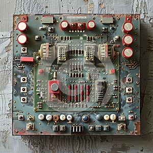 Control Panel Circuit with Red Knobs