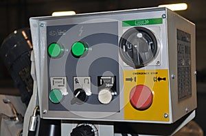 Control panel of the CNC lathe machine