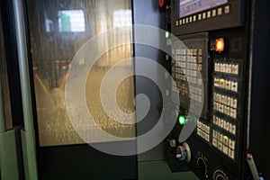 Control panel of CNC lathe milling cooling water machine in factory