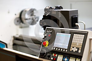 Control panel of CNC turret lathe machine