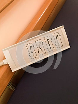 Control panel from a comfortable hospital bed