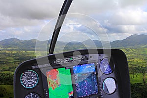 Control panel in a helicopter