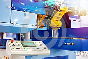 Control panel of hydraulic horizontal marker saw