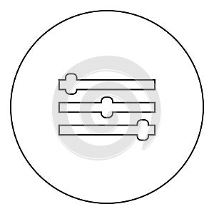 Control panel icon black color in circle