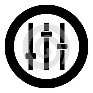 Control panel icon black color in circle