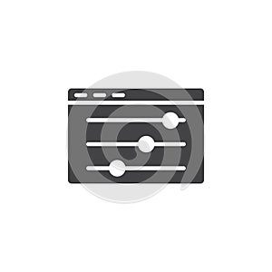 Control panel icon Flat simple outline set