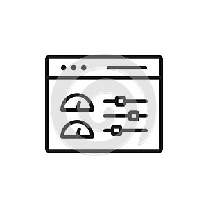 Control panel icon Simple thin outline