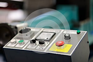 Control panel of industrial band saw machine