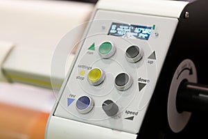 Control panel of inkjet large format printer