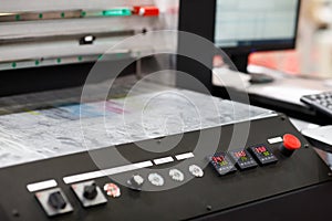 Control panel of large format solvent ink printer