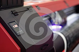 control panel of large format UV roll printer