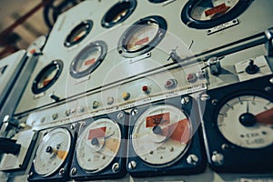 Control panel with many buttons