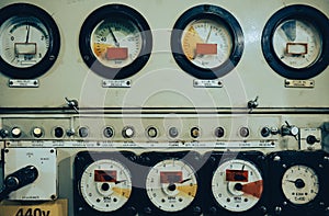 Control panel with many buttons