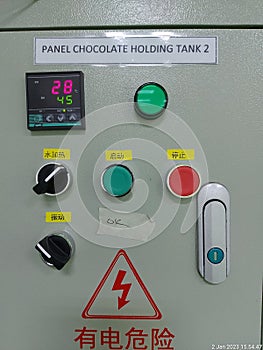 control panel for mechine