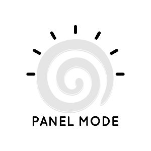 Control panel mode icon. Power indicator, program selection, mode value change. Vector sign in simple style, isolated on