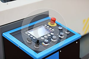 Control panel of modern industrial machine