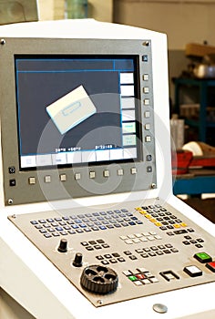 Control panel and monitor with program of cnc programmable mac