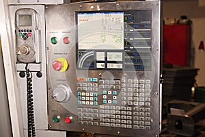 Control panel and monitor at programmable machine