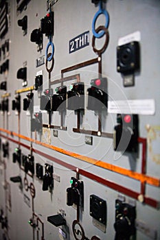 Control panel of the nuclear power plant