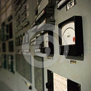 Control panel of the nuclear power plant