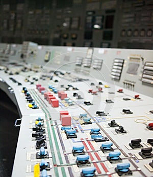 Control panel of the nuclear power plant