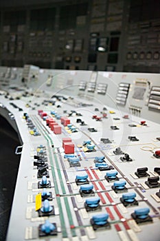 Control panel of the nuclear power plant