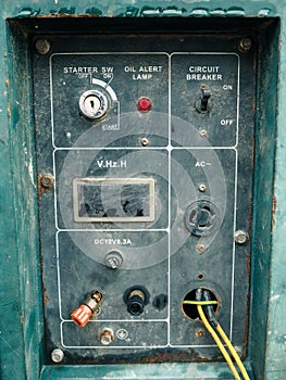 Control panel of the old generator