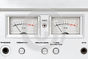 Control panel of old reel tape recorder