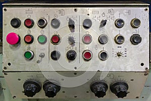 control panel of old soviet surface grinder machine