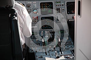 Control panel of a passenger plane