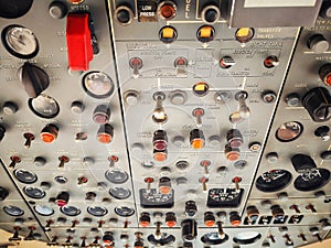 Control panel in a plane cockpit