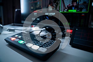 Video Production Equipment in Studio Control Room